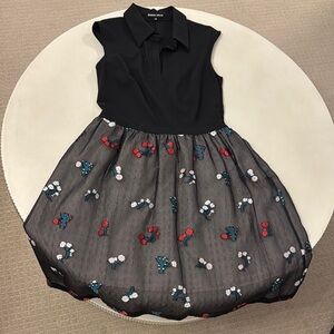 Markus Lupfer Black Fit and Flare Sleeveless Dress